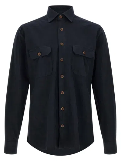 Borriello Napoli Borriello Pure Cotton Shirt In Blue