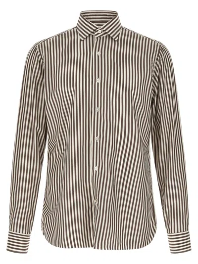 Borriello Napoli Borriello Striped Cotton Poplin Shirt In Multi