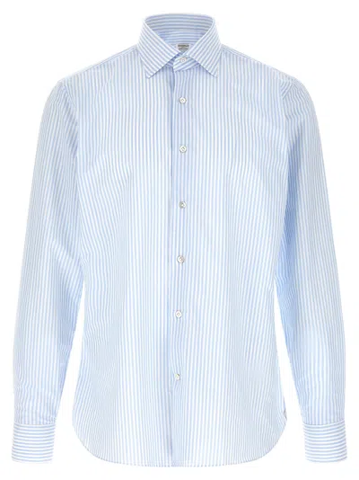 Borriello Napoli Borriello Striped Cotton-linen Shirt In Blue