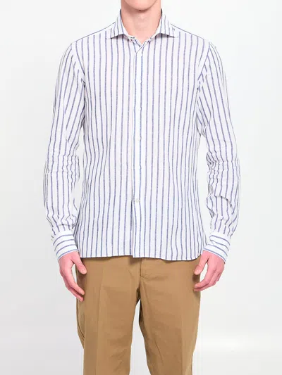 Borriello Napoli Borriello Striped Marechiaro Shirt In Cotton In White
