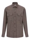 Borriello Napoli Button-front Long-sleeve Shirt In Gray