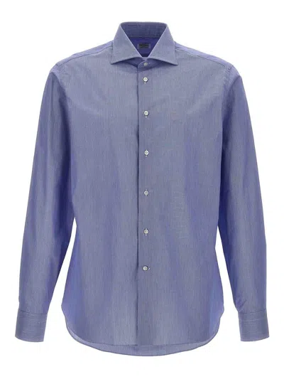 Borriello Napoli Falso Unito Cotton Shirt In Light Blue