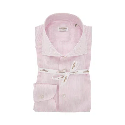 Borriello Napoli Cotton And Linen Striped Shirt In Pink