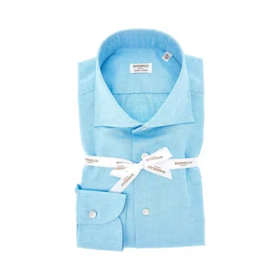 Borriello Napoli Cotton And Linen Tailored Shirt In Blue