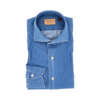 Borriello Napoli Cotton Denim Shirt In Blue