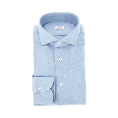 Borriello Napoli Cotton Flannel Shirt In Blue