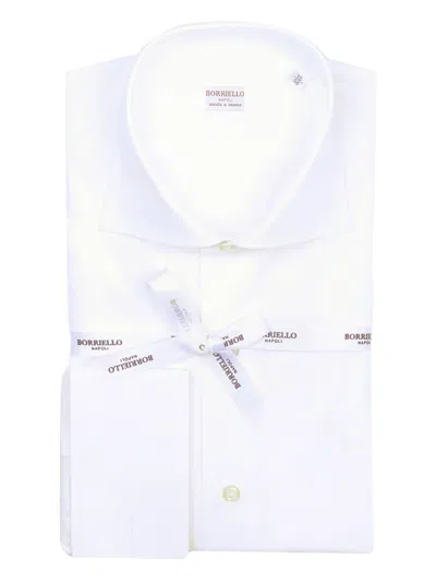 Borriello Napoli White Cotton Shirt With Classic Collar
