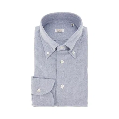 Borriello Napoli Cotton Shirt With Denim Effect In Blue