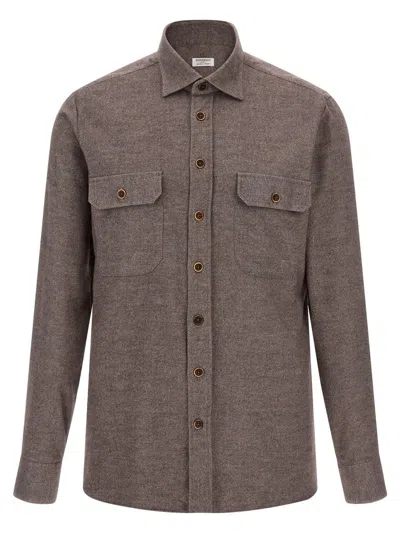 Borriello Napoli Flannel Shirt In Brown