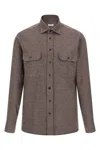 Borriello Napoli Button-front Long-sleeve Shirt In Brown
