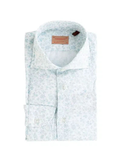 Borriello Napoli Floral-print Shirt In Blue
