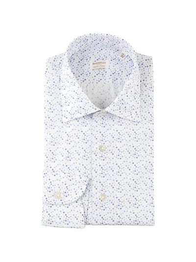 Borriello Napoli Floral-print Spread-collar Shirt In Blue