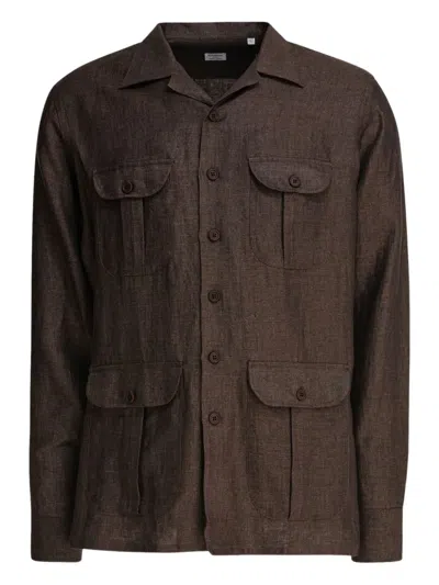 BORRIELLO NAPOLI FOUR-POCKET LINEN SHIRT
