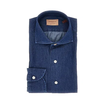 Borriello Napoli Lightweight Denim Shirt In Blue