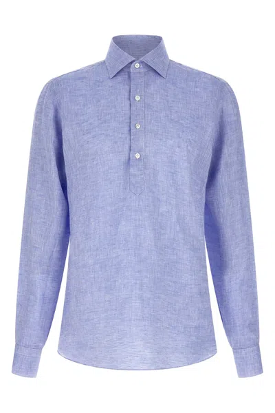 Borriello Napoli Button-placket Shirt In Blue