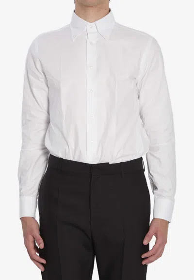 Borriello Napoli Logo Embroidered Buttoned Shirt In White