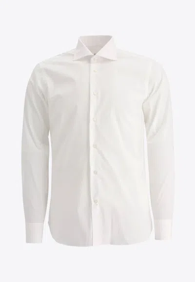 Borriello Napoli Logo-embroidered Buttoned Shirt In White