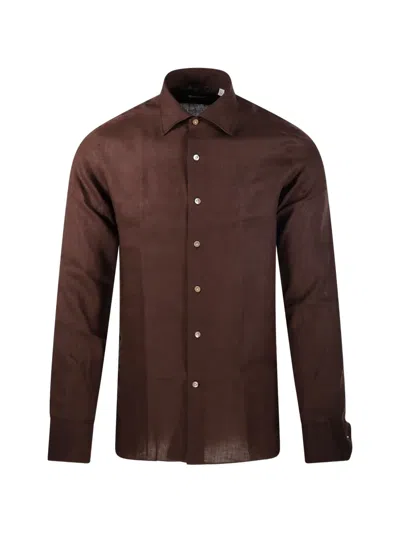 Borriello Napoli Long-sleeve Shirt In Brown