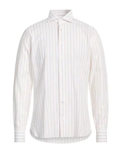 Borriello Napoli Man Shirt Beige Size 16 ½ Cotton, Linen In Neutral