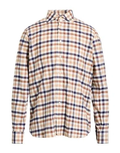 Borriello Napoli Man Shirt Beige Size 17 Cotton In Neutral