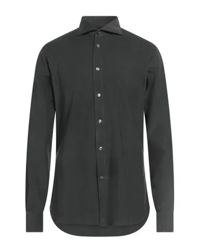 Borriello Napoli Man Shirt Dark Green Size 16 Cotton