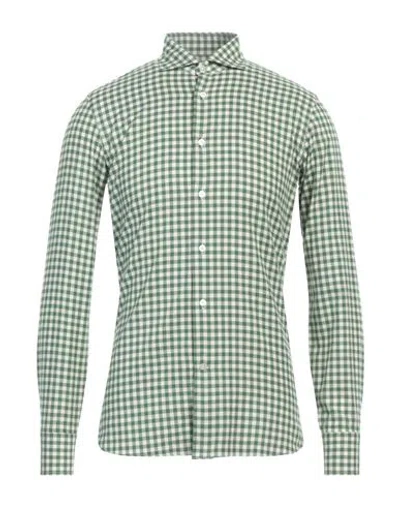 Borriello Napoli Man Shirt Green Size 16 ½ Cotton