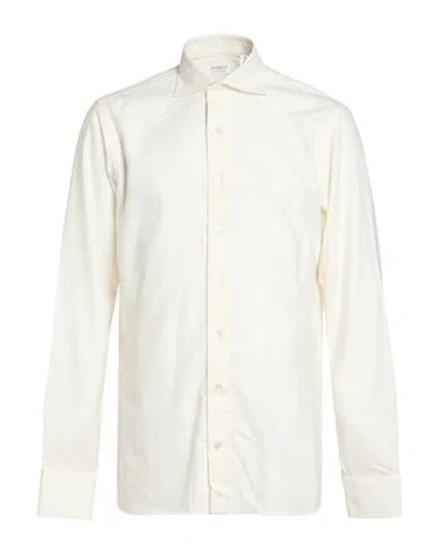 Borriello Napoli Man Shirt Ivory Size 15 Cotton, Cashmere In White
