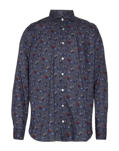 Borriello Napoli Man Shirt Lead Size 17 ½ Cotton In Grey
