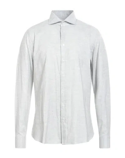 Borriello Napoli Man Shirt Light Grey Size 17 Cotton, Cashmere In Gray