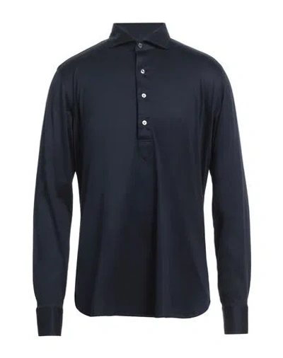 Borriello Napoli Man Shirt Midnight Blue Size 16 ½ Cotton