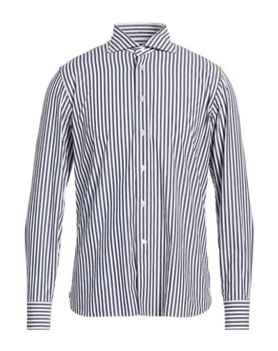 Borriello Napoli Man Shirt Navy Size 15 ¾ Cotton In White