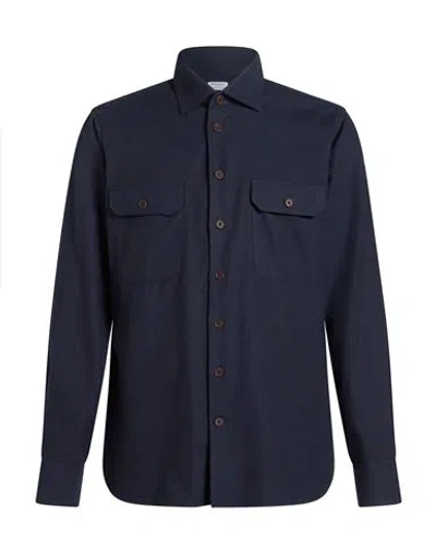 Borriello Napoli Man Shirt Navy Size Xl Cotton In Blue