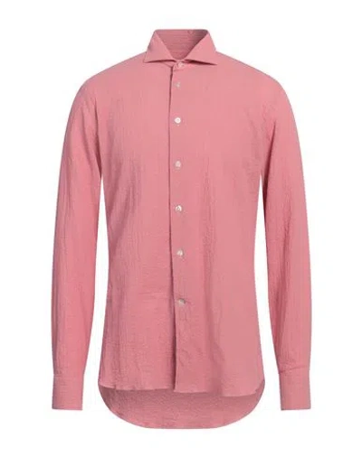 Borriello Napoli Man Shirt Pink Size 17 Cotton