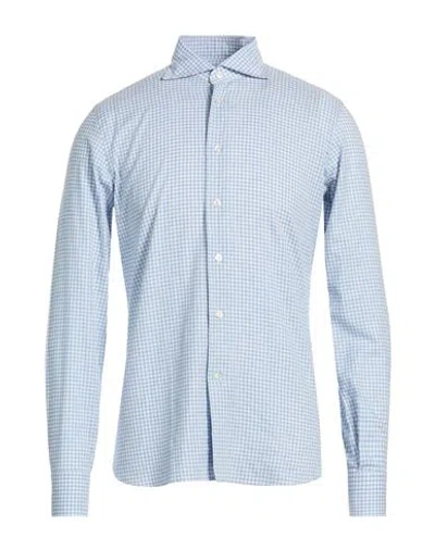 Borriello Napoli Man Shirt Sky Blue Size 17 ½ Cotton