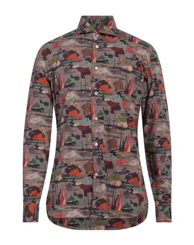 Borriello Napoli Man Shirt Dove Grey Size 17 Cotton