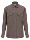 Borriello Napoli Button-front Long-sleeve Shirt In Brown