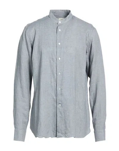 Borriello Napoli Passion Man Shirt Grey Size 17 Linen In Gray