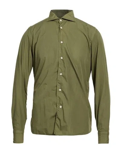 Borriello Napoli Passion Man Shirt Military Green Size 15 ¾ Cotton