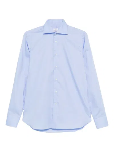 Borriello Napoli Pointed-collar Shirt In Blue