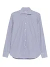 Borriello Napoli Striped Cotton Shirt In Blue