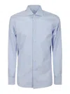 Borriello Napoli Striped Long-sleeved Shirt In Light Blue