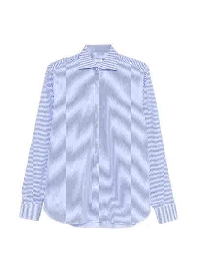 Borriello Napoli Classic Striped Cotton Poplin Shirt In Multi