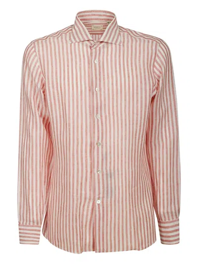 Borriello Napoli Tailored Fit Button-down Shirt With Pointed Collar In Neutral