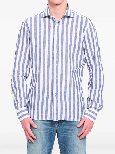 Borriello Napoli Striped Button Shirt In Multi