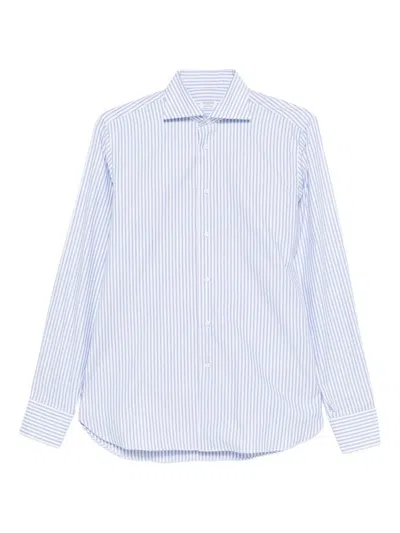 Borriello Napoli Striped Buttoned Shirt In Blue
