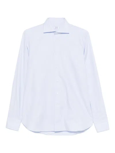 Borriello Napoli Striped Cotton Shirt In Blue