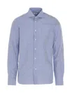 Borriello Napoli Striped Long-sleeved Shirt In Light Blue