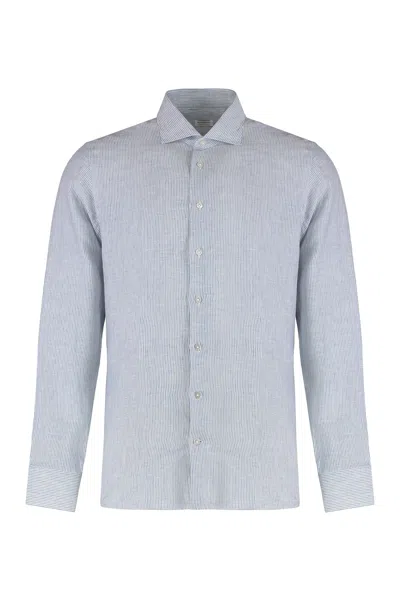 BORRIELLO NAPOLI STRIPED LINEN SHIRT