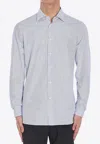 Borriello Napoli Striped Long-sleeved Shirt In Light Blue