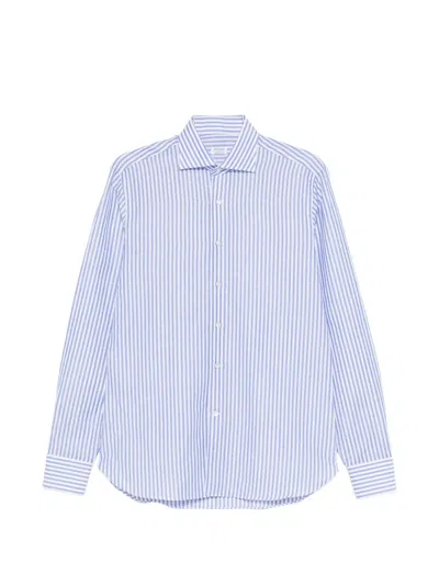 Borriello Napoli Striped Shirt In Blue